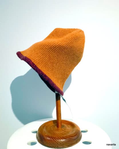 20211123 130919 scaled orange knitted hat Cap original - orange with burgundy edging made of elastic knit, which expands when worn. Knitted from merino wool 50% + 50 % PES. Prewashed. Made with love in Czech republic. Hand made ! Because we make caps from our waste generated during the production of collections, the cap is never absolutely the same, each piece is original. Cap original - orange with burgundy edging made of elastic knit, which expands when worn. Knitted from merino wool 50% + 50 % PES. Prewashed. Made with love in Czech republic. Hand made ! Because we make caps from our waste generated during the production of collections, the cap is never absolutely the same, each piece is original.