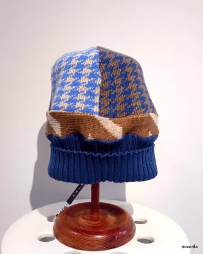 20211123 131406 scaled hat-patterned pepito Cap original - blue/brown with blue patent without lining, with Pepito pattern from wool yarn 80% + 20% PES. Prewashed. Made with love in the Czech republic. Hand made! Because we make caps from our waste generated during the production of collections, the cap is never absolutely the same, each piece is original. Cap original - blue/brown with blue patent without lining, with Pepito pattern from wool yarn 80% + 20% PES. Prewashed. Made with love in the Czech republic. Hand made! Because we make caps from our waste generated during the production of collections, the cap is never absolutely the same, each piece is original.