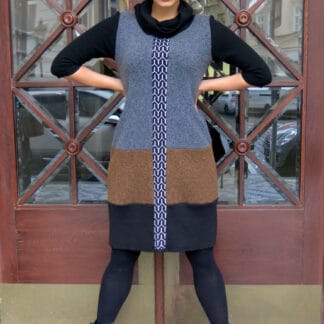 MARENA-pletené šaty s geometrickým pruhem