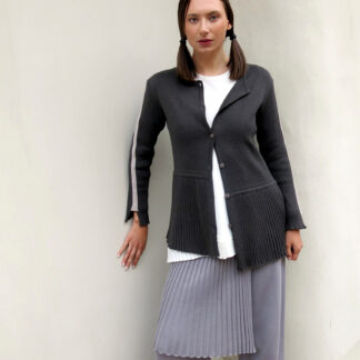 ROBO-pletený kabátek-asymetrický s plisé