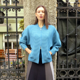 UDI-pletený kabátek na zip delší